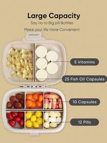 1pc Reusable Mini Portable Pill Box, Medicine Organizer, Easy To Store, Independent Compartments Prevent Odor Mixing, Large Capacity, Waterproof And Moisture-Proof, Compact And Portable, Fits In Pocket, Sealed Storage, Suitable For Outdoor Camping, Hiking, Fishing, Moisture-Proof, Rock Climbing And Travel. (Optional 3-Compartment And 8-Compartment) - Multicolor - View 11