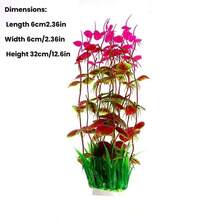 1pc Green Artificial Aquarium Plant, Plastic Fake Fish Tank Grass Decoration With Weighted Base, 20cm Realistic Water Plant, Suitable For Fish Tank, Turtle Tank Landscape, Easy To Clean - Happy Aquarium - View 7