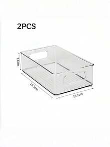 1pc Transparent Acrylic Storage Organizer Box, Multi-Functional Plastic Organizer Tray With Handle, Stackable Storage Bin, Suitable For Drawer, Desktop, Kitchen, Pantry And Outdoor Picnic - Multicolor - View 9