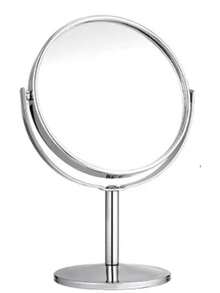 1PC Silver Double-Sided Desktop Makeup Mirror, High Definition Magnifying Beauty Mirror, Metal Silver 360° Rotating Vanity Mirror, High Definition Magnifying Makeup Mirror - Silver - View 8
