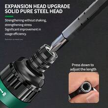 Multifunctional T-Handle Ratchet Screwdriver + Small Screws, Dual-Purpose Flat Head Flexible, Strong Magnetic Tip Easy Grip, Adjustable Height, Suitable For Home Repair/DIY Projects/Machinery - Set - View 11