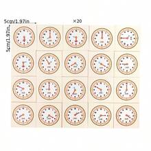 Children's Educational Wooden Time Matching Clock Toy, Clock Recognition Learning Cards, Teaching Aid For First Grade, Clock Time Matching Cognitive Learning Toy, Holiday Gift - Multicolor - View 4