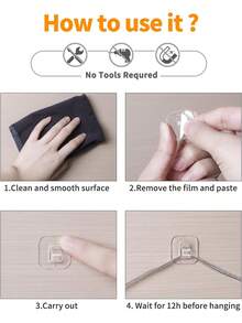 10/20/30pcs Mini Light Hooks With Adhesive Strips Indoor String Light Clips | Transparent Small Non-Damaging Plastic Wall Hooks For Hanging Decor - Fairy Mini Christmas Light Line Hooks Clips For Decoration - View 7