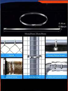 50 Pcs/Pack Heavy Duty Stainless Steel Cable Ties - Rust-Proof, High-Temperature Resistant Metal Zip Ties For Mechanical, Automotive, Exhaust System, And Other Applications. Made Of Stainless Steel. - Multi-color - View 3