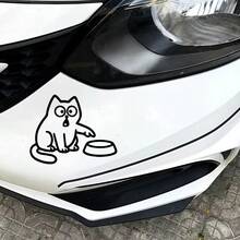 1 Set Stiker Mobil Bertema Kucing Lucu, Terbuat dari Bahan Vinyl PVC Tahan Air dan Tahan Lama, Cocok untuk Tutup Tangki Bensin dan Lubang Pengisian Bahan Bakar - A - View 4