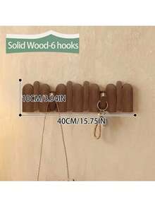 Luxury Solid Wood Hidden Folding Wall-Mounted Coat Rack, 45° Slanted Anti-Slip Hook Design, Hand-Polished Smooth Wall Storage Organizer, Suitable For Entryway And Bedroom, Minimalist Japanese Style Entryway Hat, Bag And Key Rack - View 8