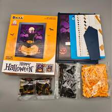 650pcs 3D Photo Frame, Featuring Halloween Pumpkin And Witch Hat; DIY Haunted House Model Kit With Small Bats. A Charming Decoration Suitable For Desk Or Wall, Perfect Halloween Craft Gift For Teens And Adults. - Multicolor - View 11