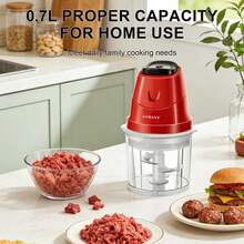 SOKANY 06009 Electric Mini Meat Grinder, 250W Powerful Power, 0.7L Exquisite Capacity, 3-Blade Cutter Head, One-Key Minced Meat, Garlic, Complementary Food, Transparent Cup Body, Easy To Remove And Wash, Perfect Kitchen Artifact - Brown - View 5