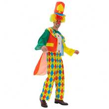 Halloween Joker Dress Up Circus Joker Carnival Adult Male Performance Coscoat Costume - Multicolor - View 5