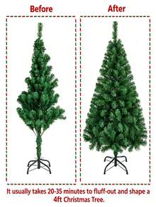 1pc Artificial Christmas Tree-With Metal Stand, Full And Dense Branches, Easy To Assemble, Reusable, For Christmas Scene Decoration, Suitable For Halloween, Christmas And Holiday Parties, Only Christmas Tree Included, No Accessories - Multiple Specifications - View 7