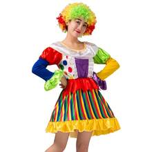 Adult Women's Colorful Spliced Clown Dress, Halloween Circus Cosplay Costume, Stage Performance Party Dress Up Skirt - Multicolor - View 2