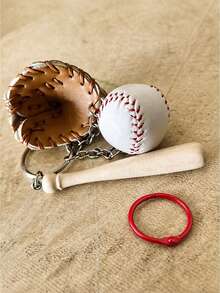 Portable Baseball Keychain With Glove Baseball And Cap Baseball Bat Keychain For Men And Women Mini Baseball Bag Tag For Travel Home Decor Room Dorm Camping Birthday Gift Travel Daily Outdoor Back To School Essential Accessory - Multicolor - View 10