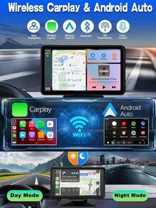 2026 New 7-Inch Wireless Apple CarPlay And Android Auto Car Player, Touchscreen Bluetooth Hands-Free/Screen Mirroring/Navigation/Voice Control/TF Card/AUX, Suitable For Cars, Trucks, SUVs - MP5 - View 3