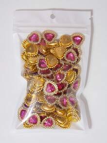 20/35/60/95pcs/Bag Mixed Color, Solid Color Heart-Shaped Rhinestone Decor With Gold Base, Suitable For Phone Cases, Bags, Shoes, Clothing Accessories And Jewelry Making DIY Crafts, Multiple Colors Available - Heart-shaped Diamond - View 25