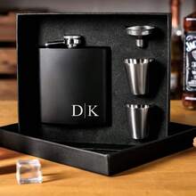 1pc Personalized Portable Flask, Christmas Portable Flask, Customized Portable Flask, Father's Gift, Father's Day Essential, Boyfriend Gift, Customized Father's Gift, Birthday Gift, Boyfriend Birthday Gift, Customized Leather Portable Flask - Multicolor - View 6