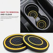Car Cup Holder Anti-Slip Silicone Coaster Universal Heat-Resistant Mat Spill-Proof Cup Pad Auto Interior Accessories - View 7