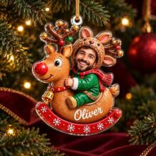 1pc Custom Photo Name Santa Sack Christmas Ornament, Personalized Photo In Santa Gift Bag Acrylic Tree Hanging, Snowman Reindeer Gingerbread Ornament,Funny Xmas Keepsake Gift,Christmas Gift - Multicolor - View 12