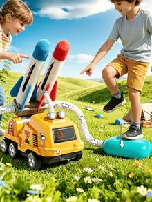 Rocket Launcher Toy, Foam Rocket Launch Game, Pneumatic Rocket Car Toy, Interactive 2-Player Outdoor/Indoor Game, STEM Learning Activity, Parent-Child Interaction Toy, Fun Party Game, Birthday Gift For Boys And Girls - Multicolor - View 7