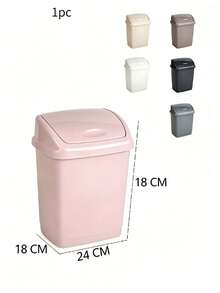 27L Large Capacity Plastic Trash Can, Swing Lid Design, Stable Structure, Space Saving, Suitable For Bedrooms, Offices, Bathrooms, Kitchens And Toilets, Ideal Household Essential - Random Color - View 10
