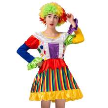 Adult Women's Colorful Spliced Clown Dress, Halloween Circus Cosplay Costume, Stage Performance Party Dress Up Skirt - Multicolor - View 4