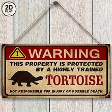 2D Wooden Humorous Turtle Warning Sign, Wooden Plaque Outdoor Garden Decor Sign, Yard Fence Patio Wall Hanging, Gardening Enthusiast Gift - TM14 - View 8
