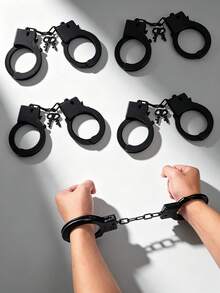 Plastic Handcuffs, Cosplay Costume Prop, Role Play Stage Performance Game Accessory, Portable Novelty Holiday Party Small Gift, Halloween Costume Prop, Fun Gift For Friends (Product May Have Slight Surface Imperfections During Production, But It Does Not Affect Normal Use) - Multicolor - View 1