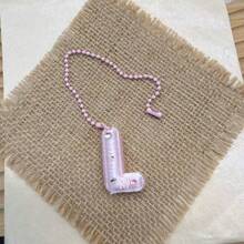 You Can Make Your Own White Diamond Letter Car Rearview Mirror Hanger. It Features A Silver Bead Chain Design, With An Elegant Shiny Cream Texture. It Can Be Easily Hung On The Car's Rearview Mirror And Is A Charming Interior Decoration For Your Car. - Letter Pendant - View 25