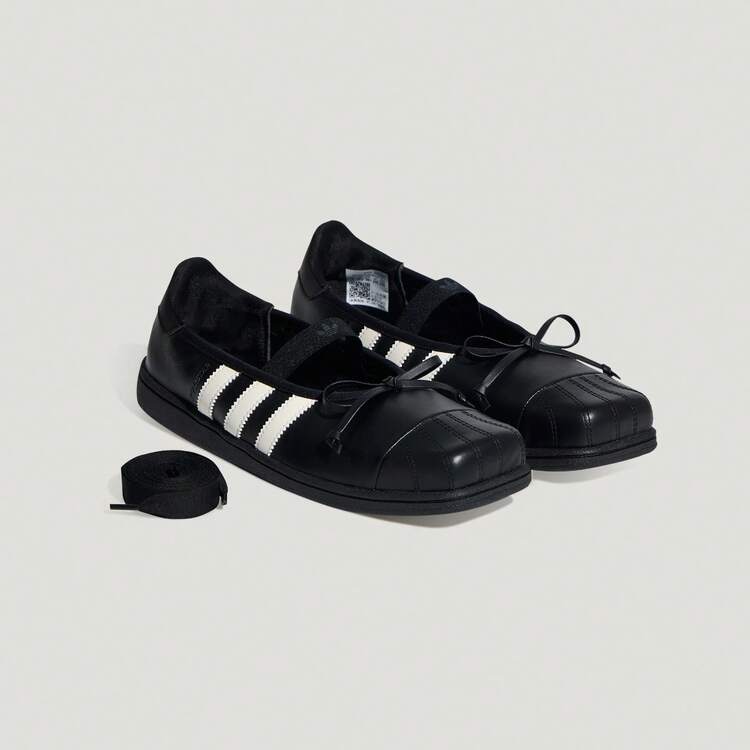 Adidas(ADIDAS)LB3787 Bow Square Toe Flat Shoes - Black - View 8