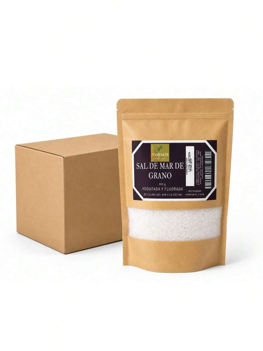Sal de Mar de Grano 800 g para Spa, Masajes y Relajación - Blanco - Ver 1