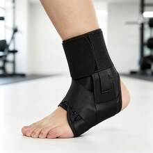 Ankle Brace, Quick-Lacing Unisex Ankle Support, Includes 2 Auto-Molding Pads, Breathable Fabric Cooling Ankle Joint Stabilizer, Suitable For Running And Sports - Black - View 10