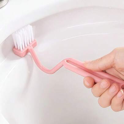 1pc V-Shaped Toilet Brush, Small Toilet Brush, No Dead Angle Cleaning Brush, Household Bathroom Toilet Cleaning Tool, Rotatable Toilet Brush With Wall Hanging Hook