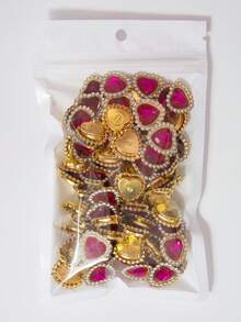 20/35/60/95pcs/Bag Mixed Color, Solid Color Heart-Shaped Rhinestone Decor With Gold Base, Suitable For Phone Cases, Bags, Shoes, Clothing Accessories And Jewelry Making DIY Crafts, Multiple Colors Available - Heart-shaped Diamond - View 45