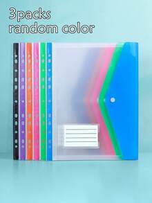 Plastic Envelope Loose-Leaf Binder 11-Hole Expandable Binder, Suitable For 2/3/4-Hole Loose-Leaf Folders With Snap Button And Label Ring - A - View 10