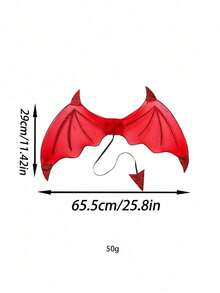 2pcs/Set (Wings + Wand) Halloween Christmas Performance Props Angel Devil Skeleton Bat Little Devil Wings - Multicolor - View 2