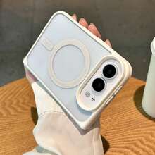 Miniso 磁吸無線充電手機殼，相容 iPhone Duo，新款 iPhone 18 折疊式，壓克力 PC 硬背殼 + TPU 軟邊，高透明 HD 保護殼，極簡高端商務風，男女通用 - 白色 - 查看 5