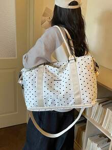 Fashionable Multi-Functional Luggage Bag, Minimalist Casual Multi-Pocket Storage Bag, Dry-Wet Separation Bag, Foldable Expandable Travel Bag - White - View 5