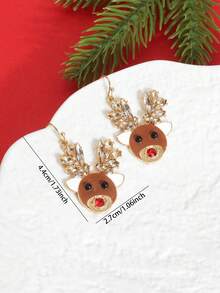 European & American Christmas Best-Selling Reindeer Earrings, Elegant Versatile Holiday Atmosphere Earrings For Women - Multicolor - View 2