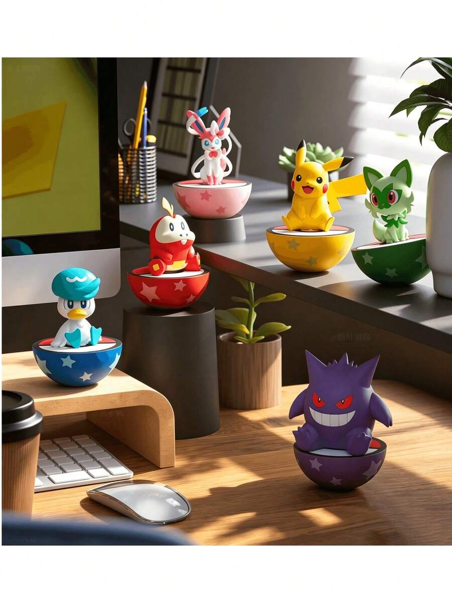 MINISO Pokemon Character Tumbler Ornament, Random 1 Style Sent For Desk Shelf Display, Birthday Christmas Gift - Style 1 - View 1