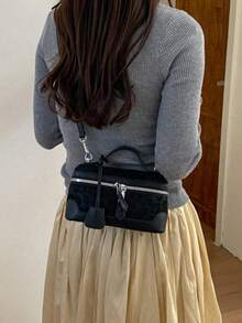 1 buah Tas Bahu Harian Modis Gaya Korea Ins Tas Selempang Kotak - Hitam - View 4