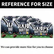 1pc Football-Themed Birthday Backdrop Banner; Perfect For Football Victory Celebrations, Birthday Parties, And Baby Showers-Suitable For Use As A Cake Table Backdrop Or Photo Background. - View 4
