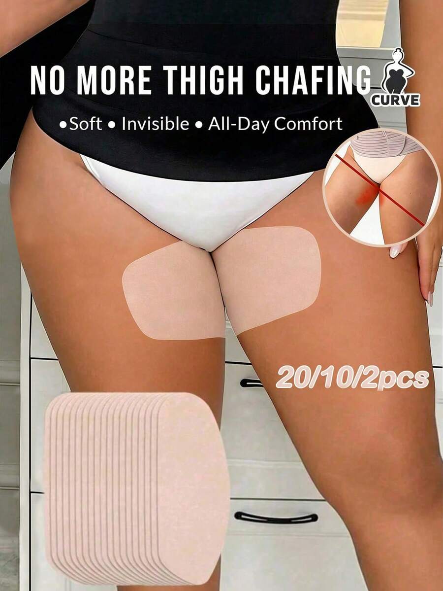 20/10/2pcs Skin Color Anti-Chafing Thigh Protectors,Invisible Thigh Bands, Breathable And Waterproof Thigh Protectors,Suitable For Large Sizes,Unisex,Suitable For Travel,Daily Wear,Skin-Friendly And Easy To Apply,To Prevent Winter Thigh Chafing.