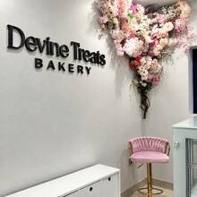 1pc Personalized Custom Text Logo, Acrylic Mirror & Black Letter Cutout, Laser Cut Corporate Sign, Laser Cut Logo Sign, Corporate Wall Sign, Indoor Decor Commercial Logo Studio Custom - Multicolor - View 3