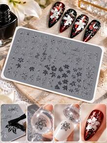 Nail Art Stamping Plates, Rose/Lily/Butterfly/Star Patterns, Multiple Designs, Clear Texture Reusable, Salon DIY Nail Art Tools, Nail Art Stamping Tools, Easy To Use, Easy To Store, Women's Nail Art Templates, Suitable For Nail Salons - Multicolor - View 2