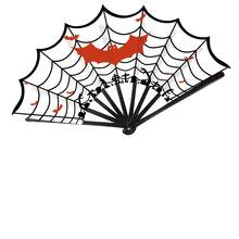 1pc Halloween Themed Spider Web Print Folding Fan, Handheld Decorative Fan, Costume Party Styling Prop, Holiday Party Small Gift - Multicolor - View 5