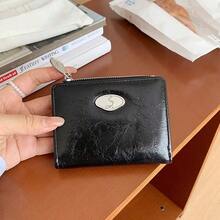 XD Korean Style Zipper Wallet, Multi-Card Slot Envelope Wallet, Wrinkled Texture Women's Wallet, Minimalist Bifold Bag, Women's Gift - Multicolor - View 5