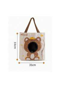 1pc Cute Breathable Pet Shoulder Bag, Pets Can Freely Peek Out. Spacious Interior, Secure Buckle Design, Perfect For Outdoor Walks And Short Trips, Multiple Cute Cartoon Styles Available. - Multicolor - View 13