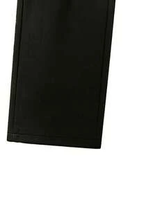 's Workwear Straight Leg Outdoor Casual Pants, Multi-Pocket Drawstring Waist Wide Leg Long Pants - Black - View 4