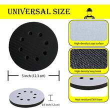 2pcs 5 Inch 8-Hole Wax Polishing Pad Buffer, Flocked Self-Adhesive Protective Soft Pad, Round Disc Wet/Dry Sandpaper Polishing Soft Pad - 2Pcs 5inch 8 Holes - View 2