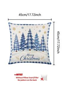 Christmas Table Runner Blue And White Striped Border Watercolor Vintage Blue Truck Snowy Pine Tree Pine Cone Wooden Box Pattern Merry Christmas Lettering Rustic Farmhouse Winter Wonderland Holiday Dining Table Decor Kitchen Party Home Indoor - Multicolor - View 9