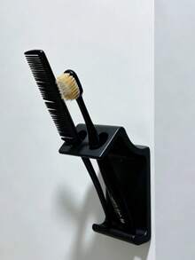 1Pc Wall-Mounted Toothbrush Holder With Storage Rack, Multifunctional Bathroom Organizer Easy Install Space Saving Shelf For Toothbrush Comb Makeup Brush, Bathroom Storage For Home Dorm, Wedding Graduation Gift, Bathroom Accessory Home Decor - Multicolor - View 13